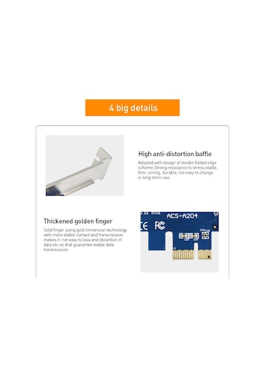 Alfais 4471 PCI-E Express 1 to 4 USB 3.0 Ekran Kartı Riser Çoklayıcı