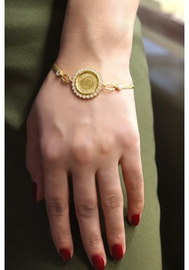 Tc Darphane  22 Ayar Çeyrek Altınlı 925 Ayar Gümüş Yılan Zincir Bileklik