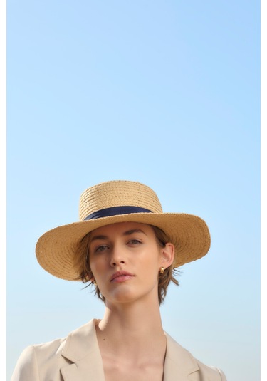 Barbour Lily Hasır Şapka Be11 Natural/navy Bej