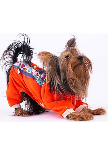 Pawstar Turuncu Giraffe Kedi Köpek Pijaması Tulumu