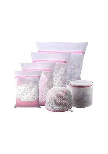 Besthome1 6'lı İnce Kıyafet Torba Seti - Ağızlı Korumalı Torbalar S-m-l-xl+2 Bar Pembe Pembe