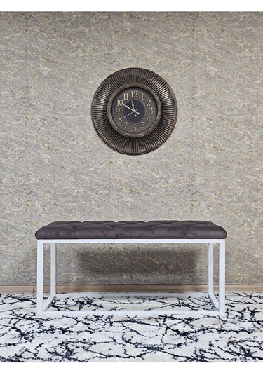 Beyaz Boyalı Diktörtgen 100 Cm X 40 Cm Oturak Puf - Bench - Makya Çok Renkli