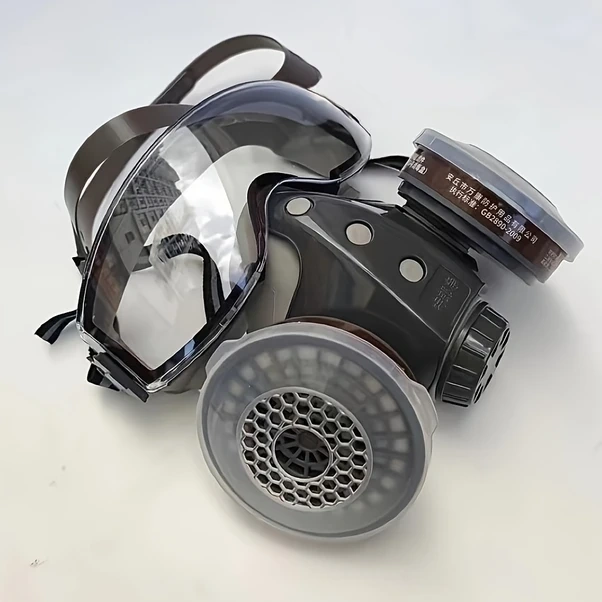 Willowhaven Gaz Maskesi + 10 Filtre Pedi Toz Boya Pestisit Kimyasallara Karşı Tam Yüz Solunum Maskesi