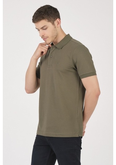 Classıc Pamuk Regular Comfort Erkek Polo Yaka Tişört Haki
