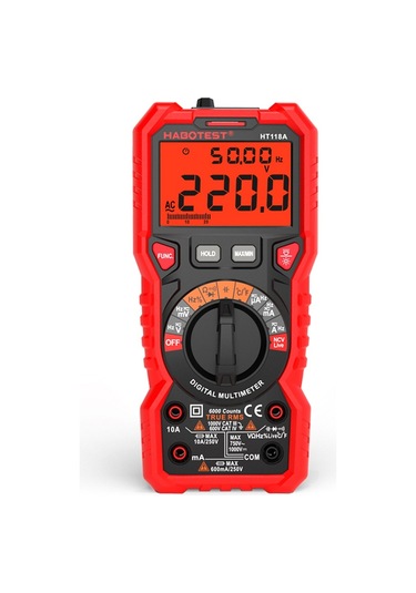 Habotest Ht118a Otomatik Aralığı Siyah Kırmızı Dijital Multimetre