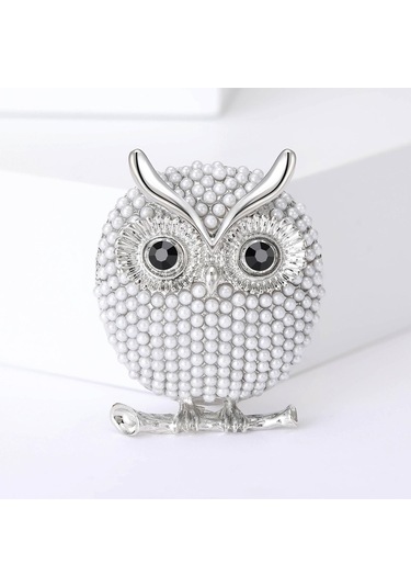 Suntek Kuşlar Broş Pin Moda Alaşım Inci Baykuş Doğum Günü