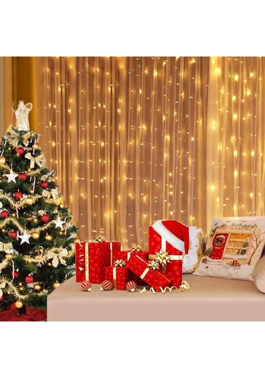 Çok Renkli Perde Led Dize Işık Garland Festivali Noel Dekorasyonu 8 Mod Usb Uzaktan Kumanda Dize Tatil Dekoratif Led Işık 56977863