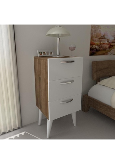 Dekorister Bellini 3 Çekmeceli Şifonyer Beyaz-Ceviz