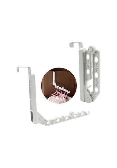 Ganzhoushop 2 Adet Kapı Askısı Katlanabilir Çamaşır Kurutma Askısı - Kapı Elbise Askısı, Modern Ve Yerden Tasarruf Sağlayan Katlama Fonksiyonu, Yük Kapasitesi 5 Kg, Balkon Gardırop İçin Çok Renkli