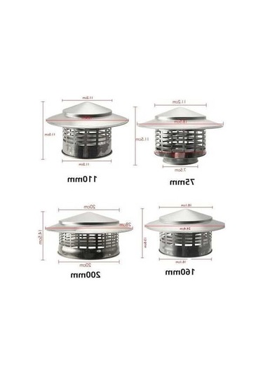 Pazly Paslanmaz Çelik Baca Kapağı Dış Duvar Hava Çıkışı Koruyucu Kapak Şömineler 110mm