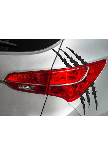 25x10 Cm Araç Arka Far Pençe Sticker Siyah Renk Araç Oto Sticker siyah