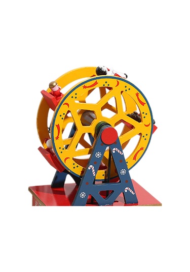 Suntek Yılbaşı Müzik Kutusu Tekerlek Masaüstü Süsü Sarı