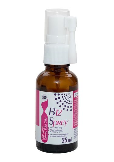 Vitamin B12 Sprey Çilek Aromalı 25 ML