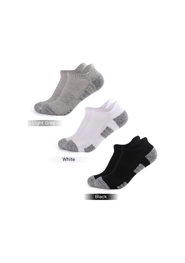 Vkemall Çorap Paket Koşu Çorapları Erkekler Kadınlar Nefes Alabilir Yastıklı Atletik Bilek Çor Açık Gri