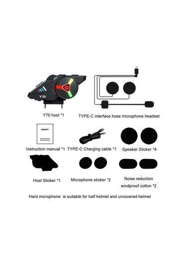 Kuqıbao Motosiklet Kaskı Dahili Su Geçirmez Bluetooth Uyumlu Kulaklık Sert Mikrofon