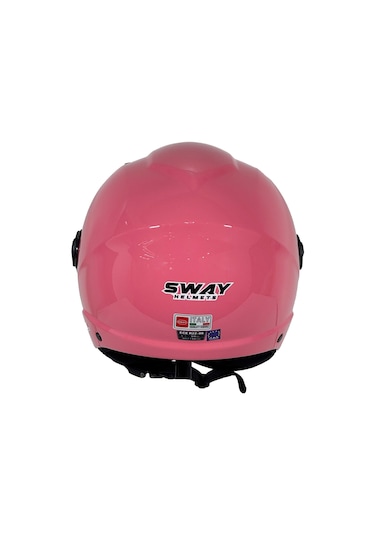 Sway 765 Gloss Pink Yarım Kask - Renkli Vizörlü