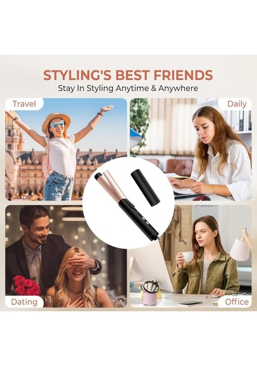 Black Seyahat Boyu Saç Maşası Çift Voltajlı, 25mm Namlulu Kısa