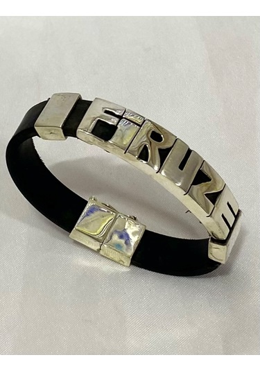 Kişiye Özel İsimli Gümüş Bileklik Beyaz