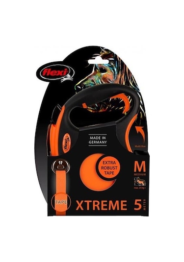 Flexi Xtreme Otomatik Şerit Köpek Gezdirme Kayışı Medium Turuncu 5 M Turuncu