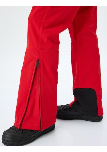 Koton İçi Polarlı Su Geçirmez Önden Fermuarlı Kayak Tulumu Kırmızı 5wak00204ew Kırmızı