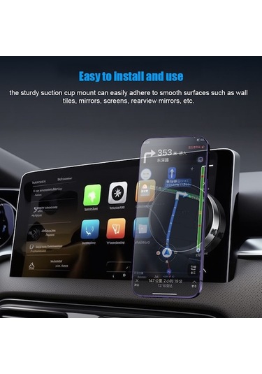 Tongxida Magnetik Vakumlu Telefon Tutucu - 360 Dönüşlü - Evrensel Ön Cam Tutucu -