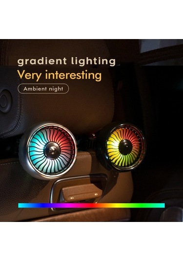Fortunelane Araba Koltuk Usb Fan: 3 Hız, Led Işıklar, 22 Lbs Taşıma, Siyah Abs+silikon