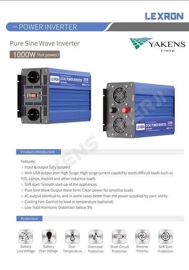 Lexron 1000 Watt 12v Tam Sinüs İnverter Lexron