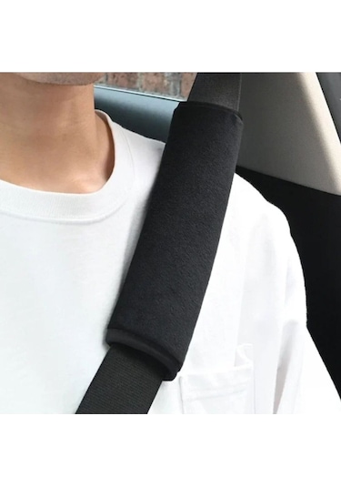 Voleur Kumaş Siyah Araç Emniyet Koltuk Kemer Kılıfı & Ped 2 Adet Yumuşak Kumaş