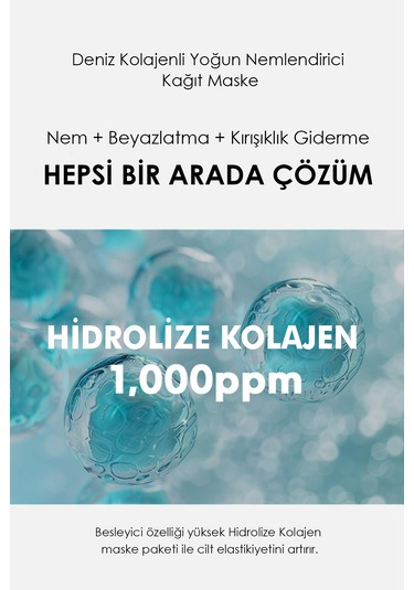 Marine Collagen Maske Yoğun Nem, Sıkılaştırıcı Etki Ve Parlak Cilt Bakım Maskesi
