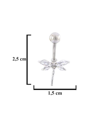 Ferizz 316l Çelik Yusufçuk Model Zirkon Taşlı Piercing Prc-223 Beyaz