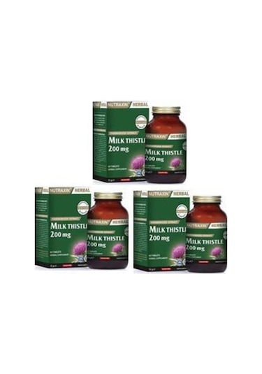 Nutraxin Milk Thistle 200Mg 60 Tablet 3 Adet
