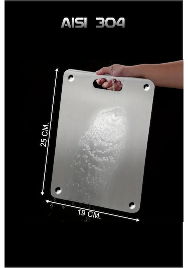 Küçük Boy-paslanmaz Çelik Kesme Tahtası- Ayaklı-antibakteriyel