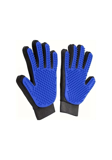 Springsun Evcil Hayvan Eldiveni - Kedi, Köpek, Tavşan Ve At Tüy Temizleme Eldiveni, Masajlı Banyo Fırçası Mavi