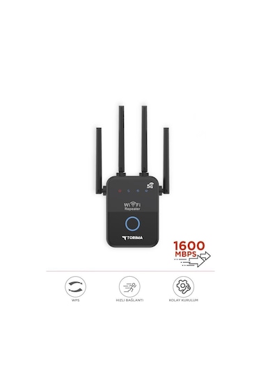 Torima AC35Q 1600Mbps Çift Bant Wi-fi Router Siyah