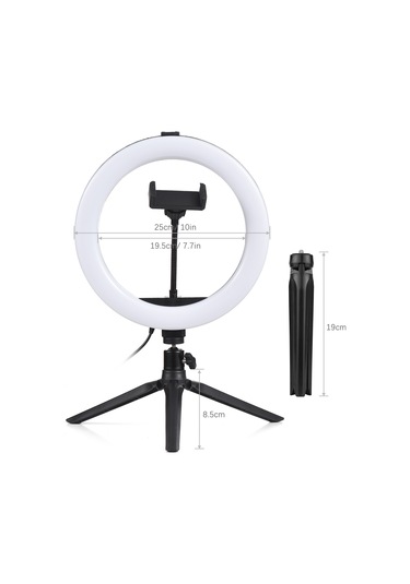 10" Led Video Konferans Aydınlatması Halka Işık Siyah Siyah