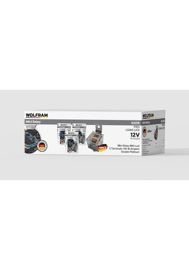 Wolfram Germany 12 Volt 40 Amper Çift Platinli Şeffaf 5 Uçlu Uzun Ömürlü Röle - 10 Adet