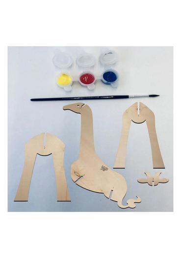 Ahşap Maket Hayvanlar Çocuklar Için Öğretici Boyanabilir - Zürafa