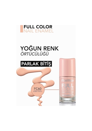 Flormar Oje - Full Color Nail Enamel C60 Berry Brown 8690604497591