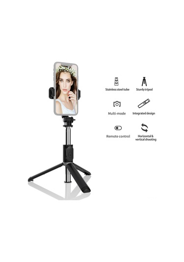 Teltree Kablosuz Bluetooth Selfie Çubuğu Ve Tripod - 103cm Uzunluk, Video Ve Canlı Yayın İçin Uyumlu