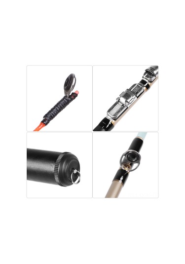 Qingmipy Kahverengi 1.8m Fiberglas Balıkçılık Kamışı - Paslanmaz Çelik Tekerlek Tabanı, Metal Rehber Halka, Uygun Tutuş - Katlanabilir, Dayanıklı