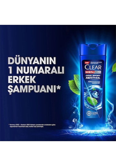Clear Men Cool Sport Menthol Kepeğe Karşı Etkili Şampuan 3 x 350 ML