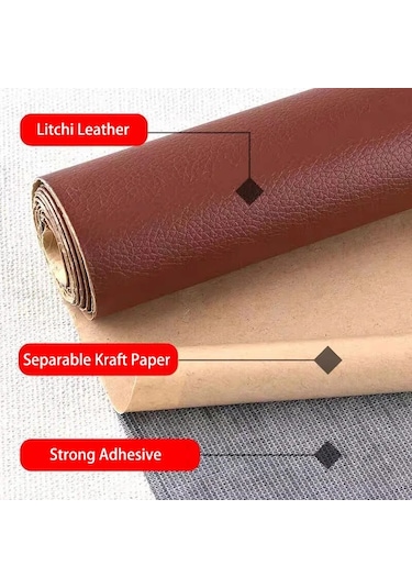 250x137 Cm Deri Onarım Yama Kanepe Kendinden Yapışkanlı Sopa Tamir Deri Pu Dark Red 200x137cm