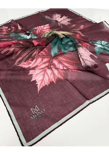 Mono Scarfs Soft Pamuk Eşarp-90 X 90 -06109 Bordo