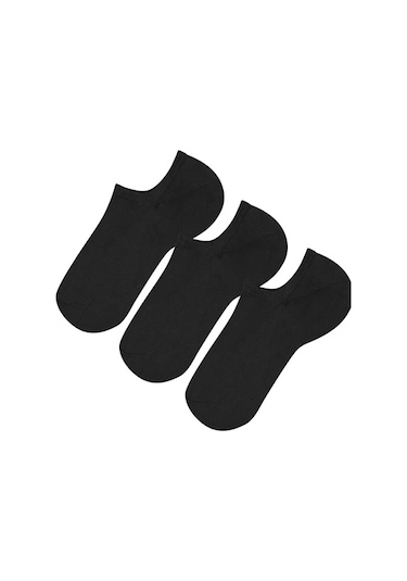 Lukitus Kısa Görünmeyen Sneaker Pamuklu Erkek Çorap 6 Çift Siyah