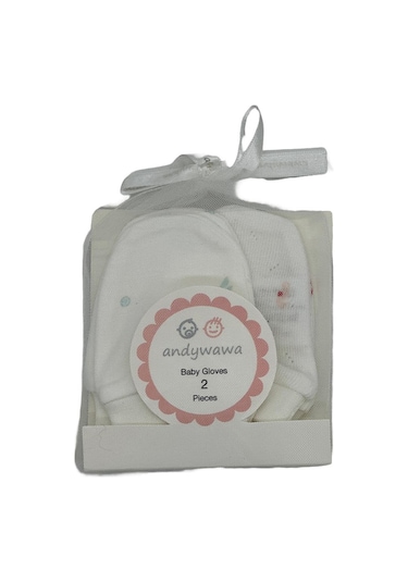 Andywawa Erkek Kız Bebek Eldiven Mint Yeni Doğan 2'li Eldiven Ac23782 Bej