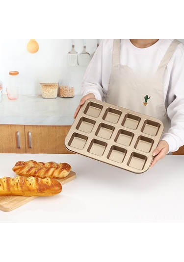 Yuntech01 Gri Kare 6'lı Fırın Tepsisi: İçsiz Karbon Çelik, Pasta-puding-ekmek Pişirme, Kolay Temizleme, Dayanıklı Fırın Aleti