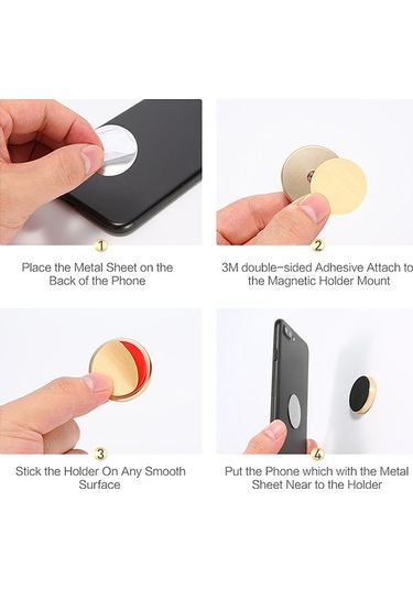 Hombey Alüminyum Manyetik Araç Telefon Tutucu - Evrensel Uyumlu, Sabit Tutma Özelliği, Siyah Renk Siyah