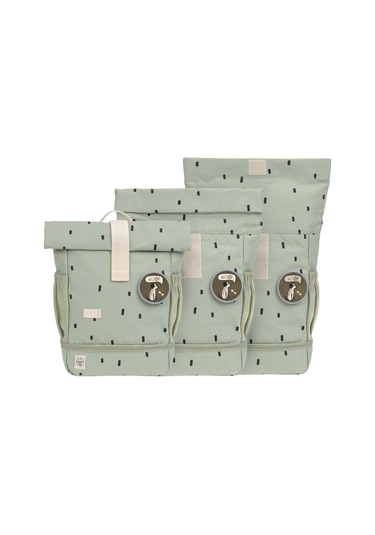 Lassig Happy Prints Mini Rolltop Sırt Çantası Light Olive Yeşil