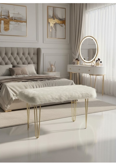 Sergama Bench Sandalye Bank Beyaz