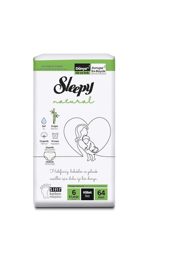Sleepy Natural Külot Bez 6 Numara Xlarge 64 Adet